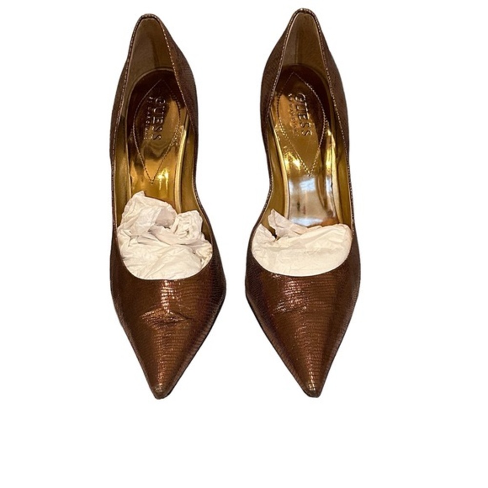 Guess by Marciano Bronze Metallic Leather Stilettos Size 8.5 - Picture 2 of 13